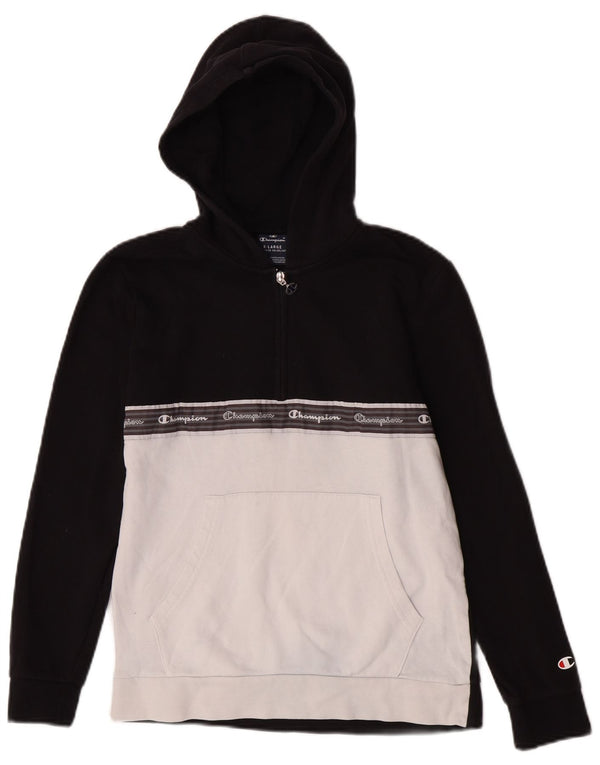 Champion Boys Graphic Hoodie Džemper 13-14 godina XL Black Colourblock