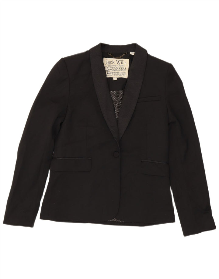 Jack Wills Womens University Outfitters Blazer Jacket UK 10 Small Black