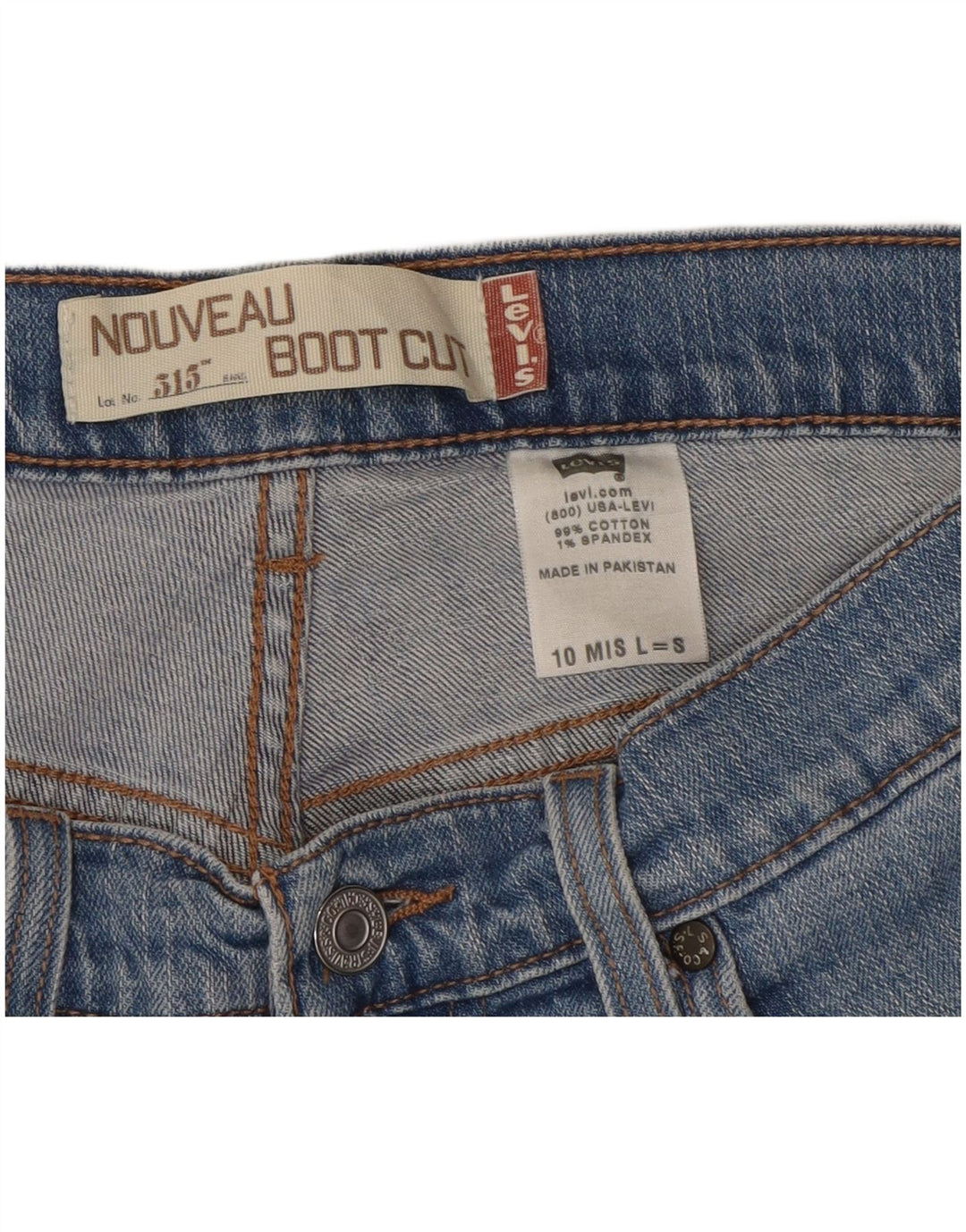 LEVI'S ženske 515 Nouveau Bootcut traperice US 10 Large W32 L29 Plavi pamuk