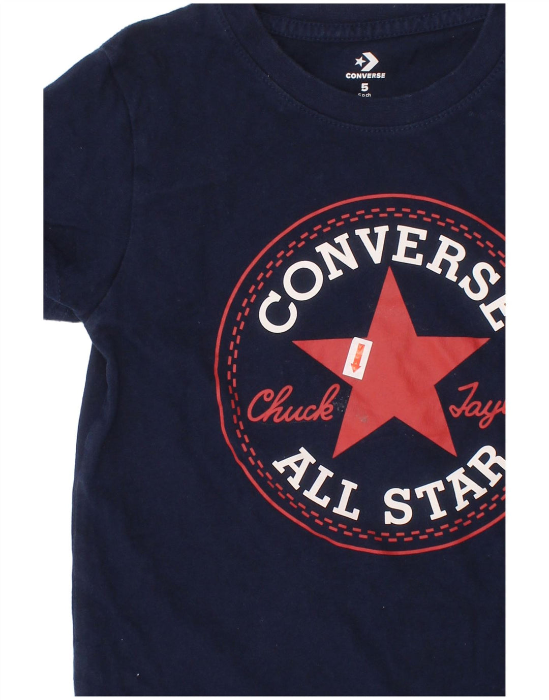 CONVERSE Boys Chuck Taylor Graphic T-Shirt Top 4-5 Years Mornarsko plavi pamuk