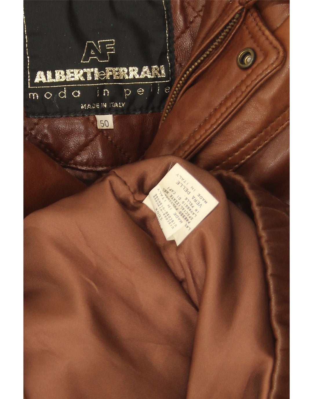 Vintage muška bomber kožna jakna IT 50 Large Brown