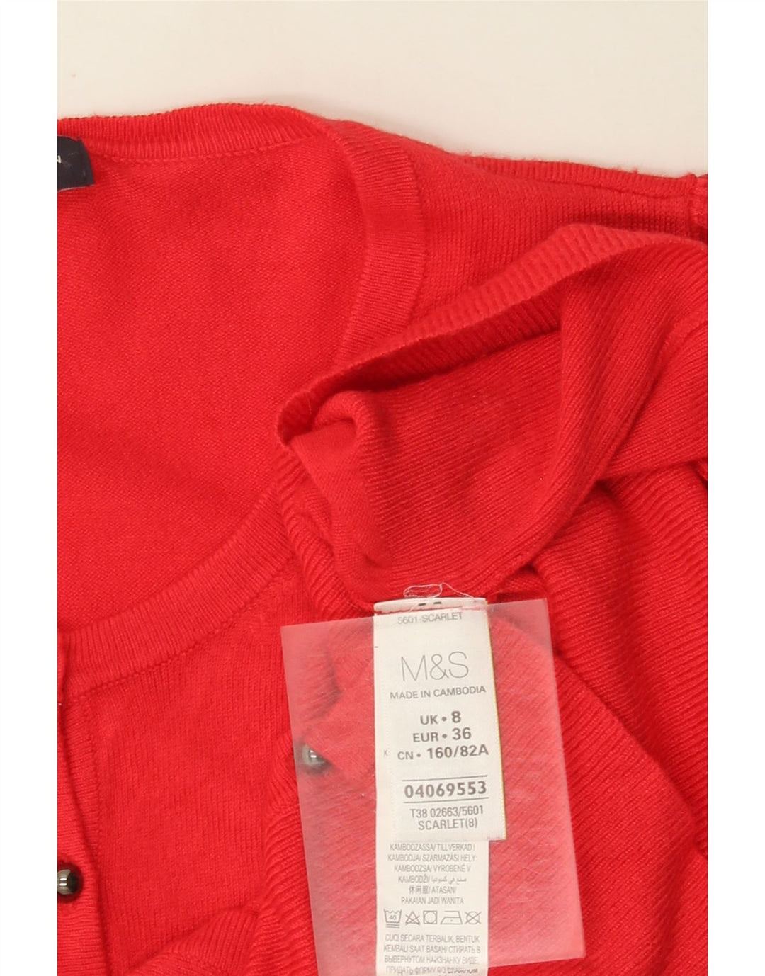 Marks & Spencer ženski kardigan pulover UK 8 Mala crvena viskoza