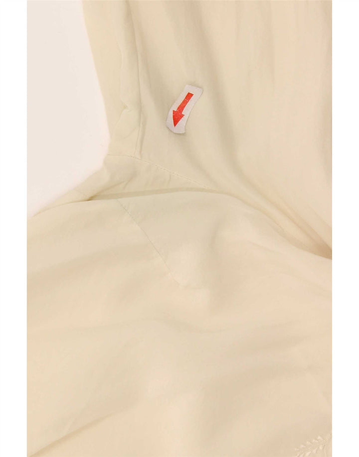 Vintage ženska kratko košulja bluza UK 12 srednje bež