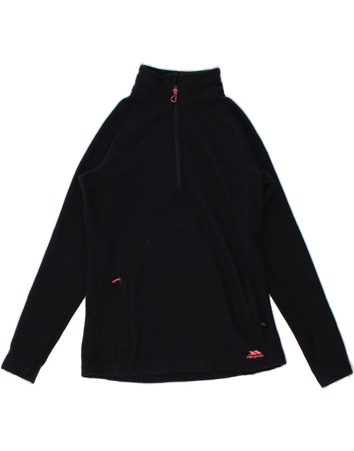 TRESPASS Womens Fleece Jumper UK 12 Medium  Navy Blue Polyester Vintage Trespass and Second-Hand Trespass from Messina Hembry 