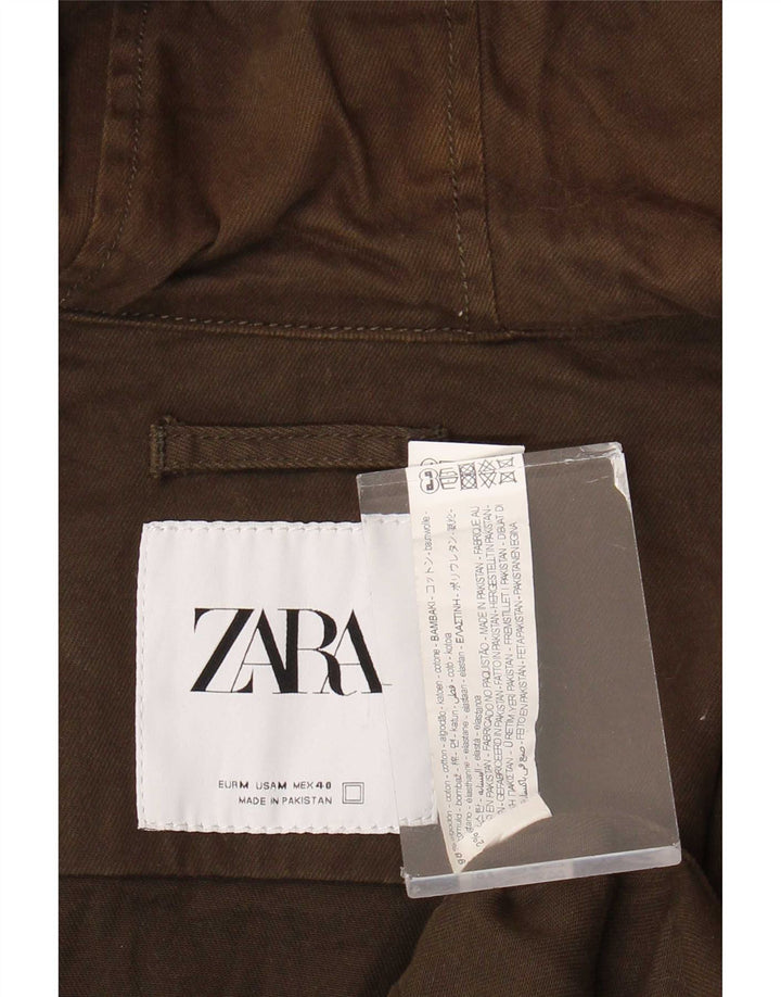 Zara muška pomoćna jakna s kapuljačom UK 38, srednji kaki pamuk