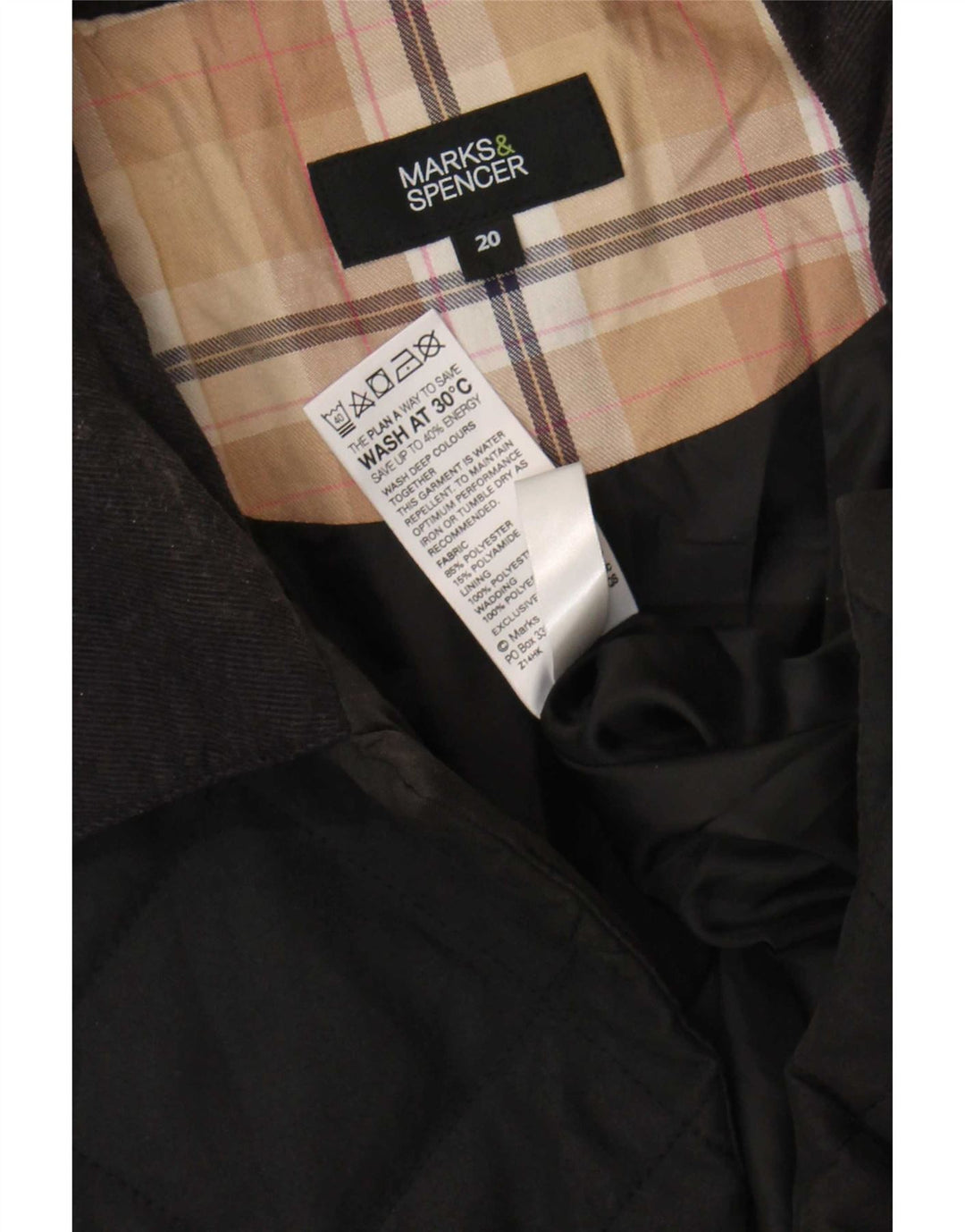 Marks & Spencer ženska prošivena jakna UK 20 2XL crni poliester