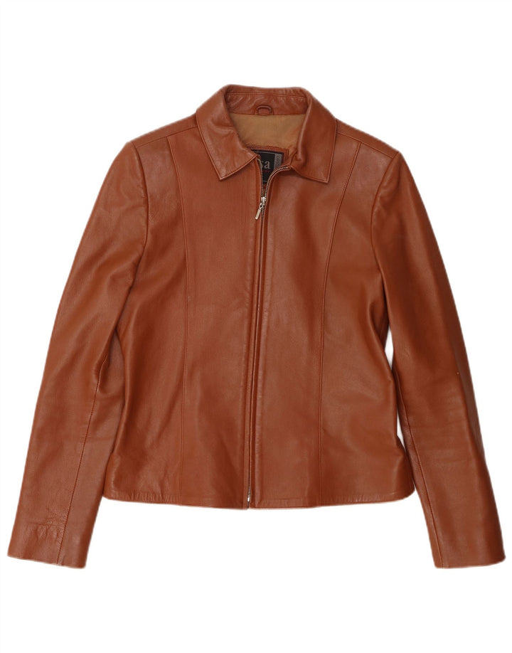 Vintage ženska kožna jakna UK 12 Srednje smeđa