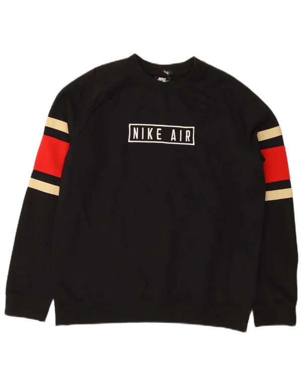 Nike Boys Graphic Sweatshirt Džemper 13-14 Years XL Black Colourblock Pamuk