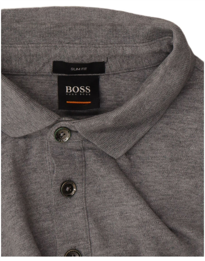 Hugo Boss muška uska polo majica mala siva