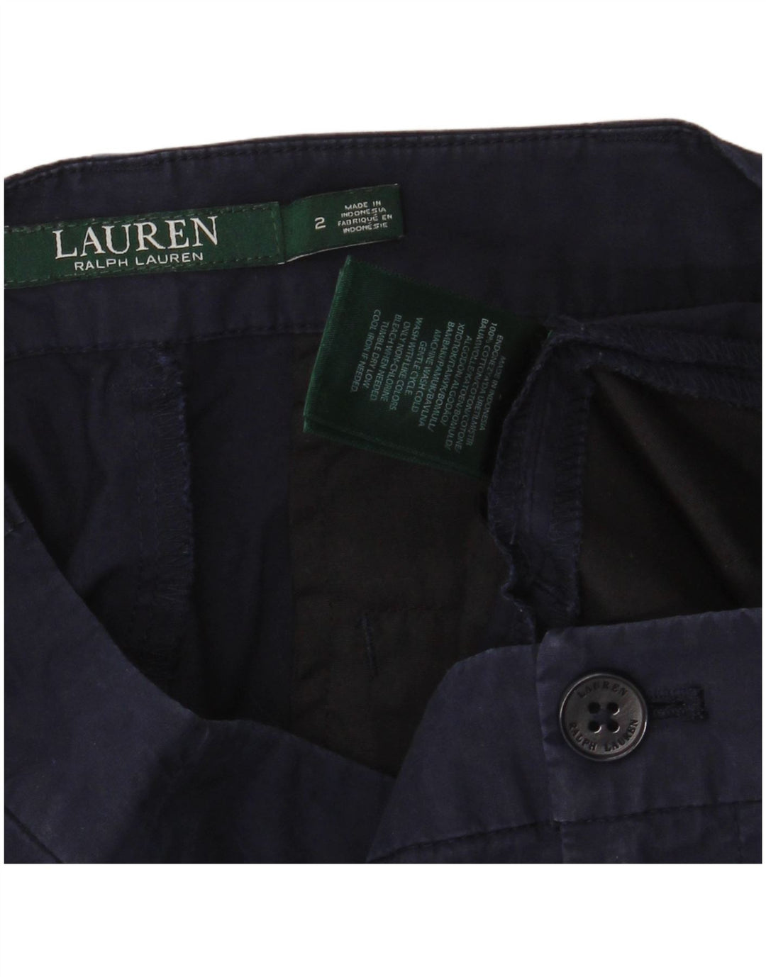 RALPH LAUREN Ženske kratke hlače širokih nogavica US 2 XS W28 L24 tamnoplave