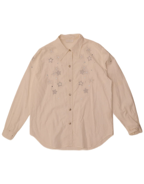 Roccobarocco ženska grafička košulja IT 44 Srednje bijeli geometrijski pamuk