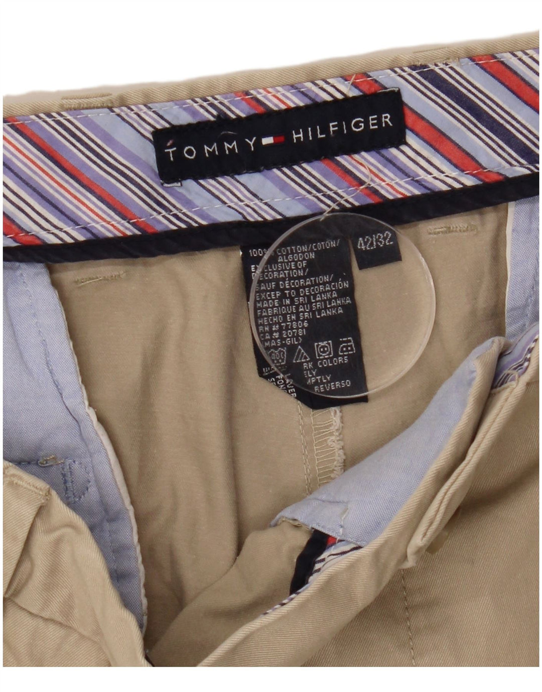 TOMMY HILFIGER Muške chino hlače s klinovima W42 L32 Bež pamuk