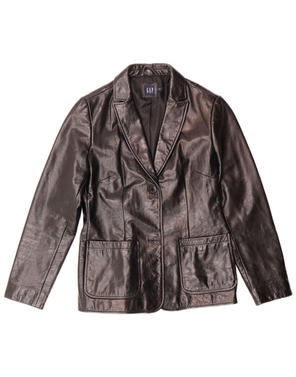 GAP ženska kožna jakna sa 2 gumba UK 10 Mala crna kožna