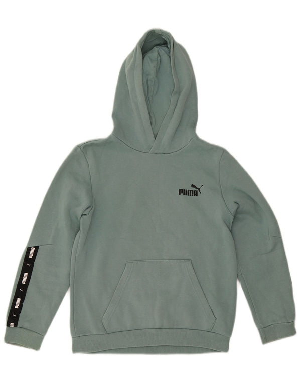 Puma Girls Graphic Hoodie Džemper 11-12 Years Blue Colourblock Pamuk