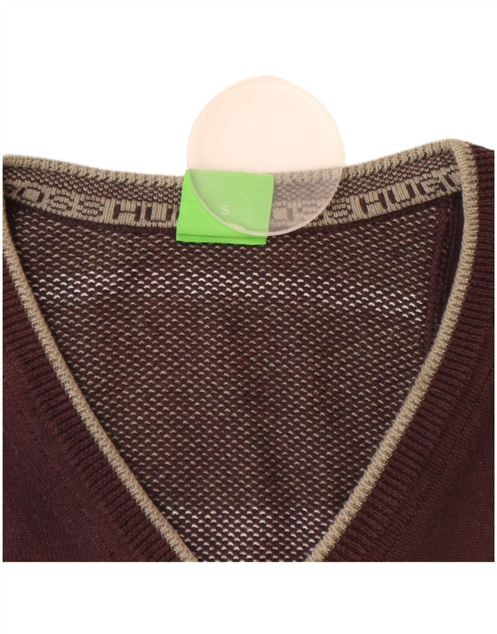 HUGO BOSS Muški džemper s V-izrezom, mali smeđi pamuk