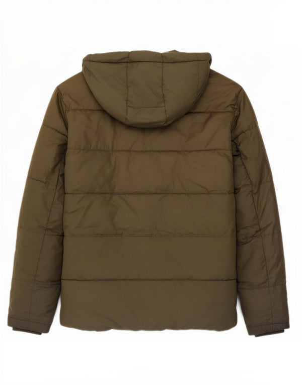 Jack & Jones muška podstavljena jakna s kapuljačom UK 42 XL kaki poliester