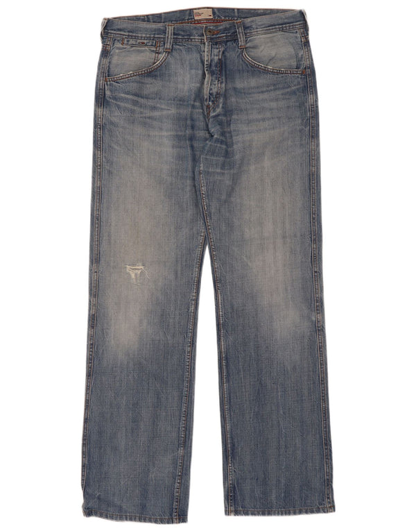 Tommy Hilfiger Muške Wyatt Distressed Straight Jeans W34 L36 Plavi pamuk