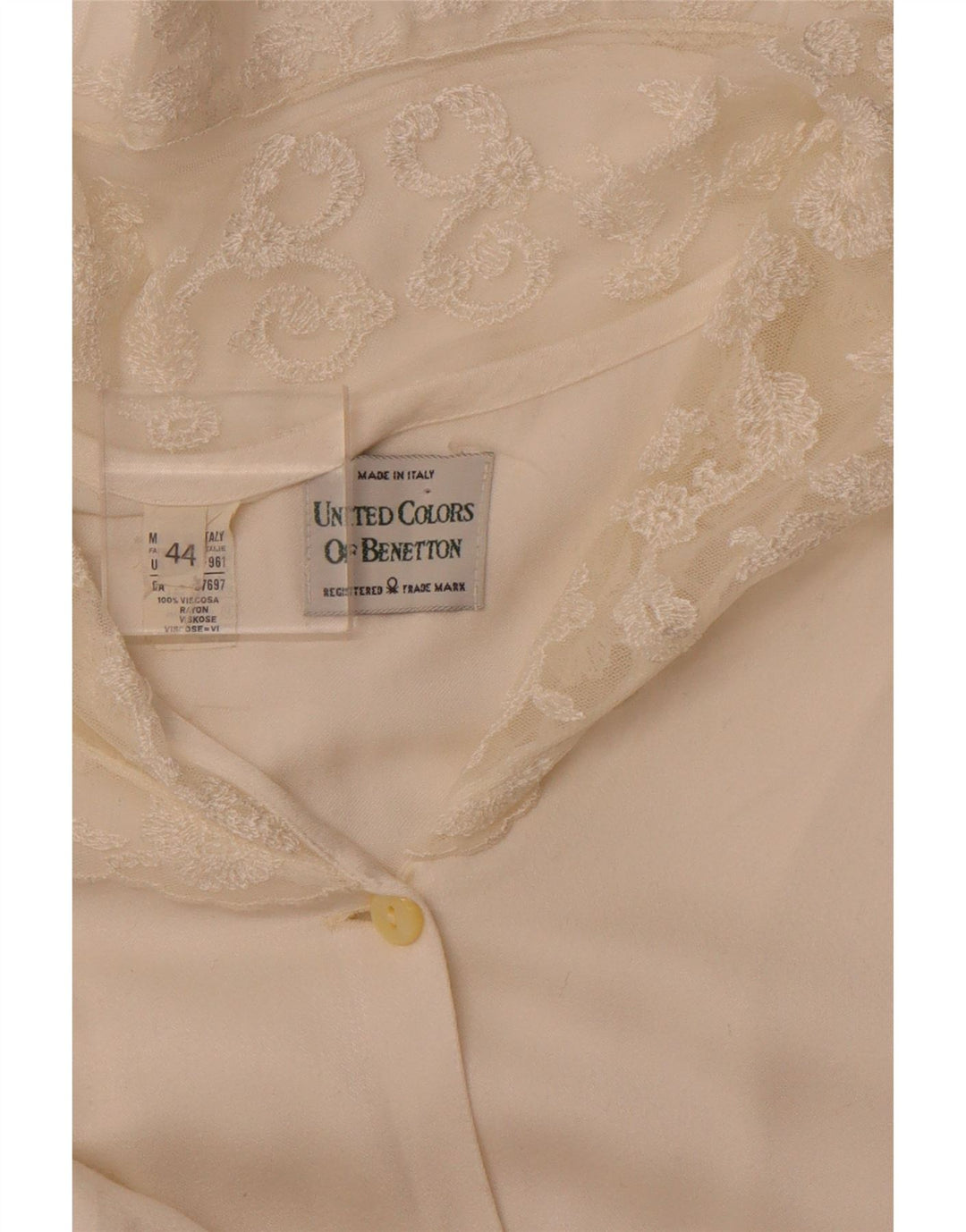 BENETTON Ženska košulja bluza IT 44 Srednje prljavo bijela viskoza