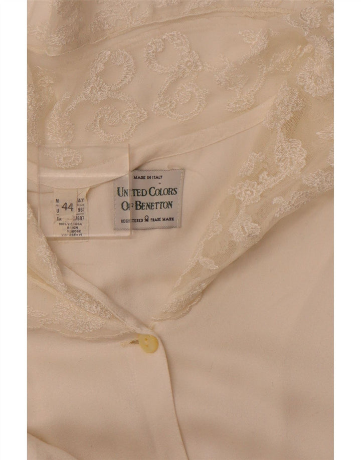 BENETTON Ženska košulja bluza IT 44 Srednje prljavo bijela viskoza