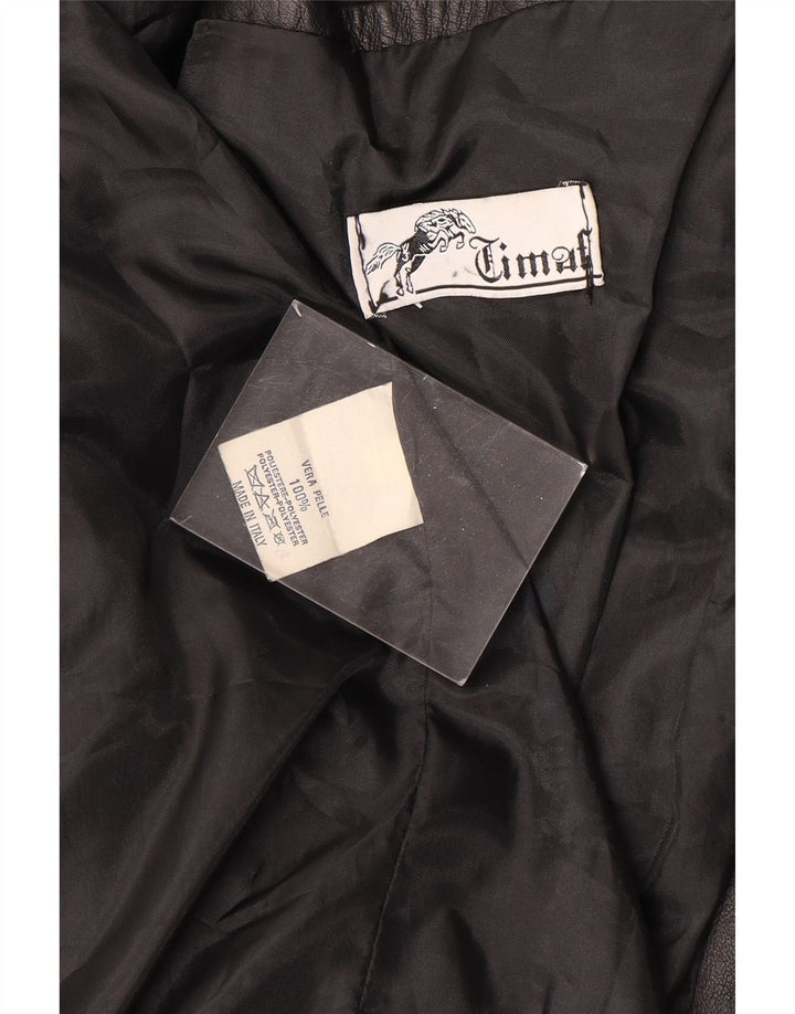 Vintage muški kožni kaput Veličina 62 4XL Crna koža