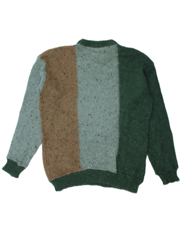 Vintage muški džemper s okruglim izrezom IT 54 XL šarena vunena šara