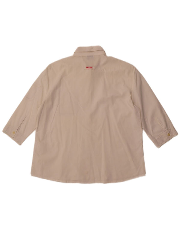CALVIN KLEIN JEANS Ženska košulja 3/4 rukava UK 16 Large Off White