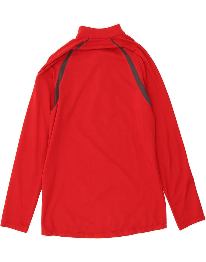 ASICS Mens Zip Neck Pullover Tracksuit Top Small Red Colourblock Polyester Vintage Asics and Second-Hand Asics from Messina Hembry 