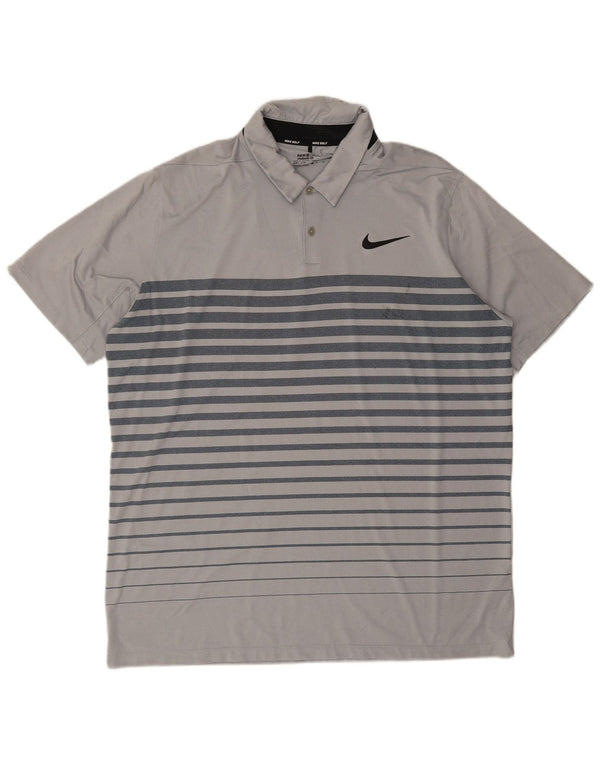 Nike muška polo majica Dri Fit XL sivi prugasti poliester