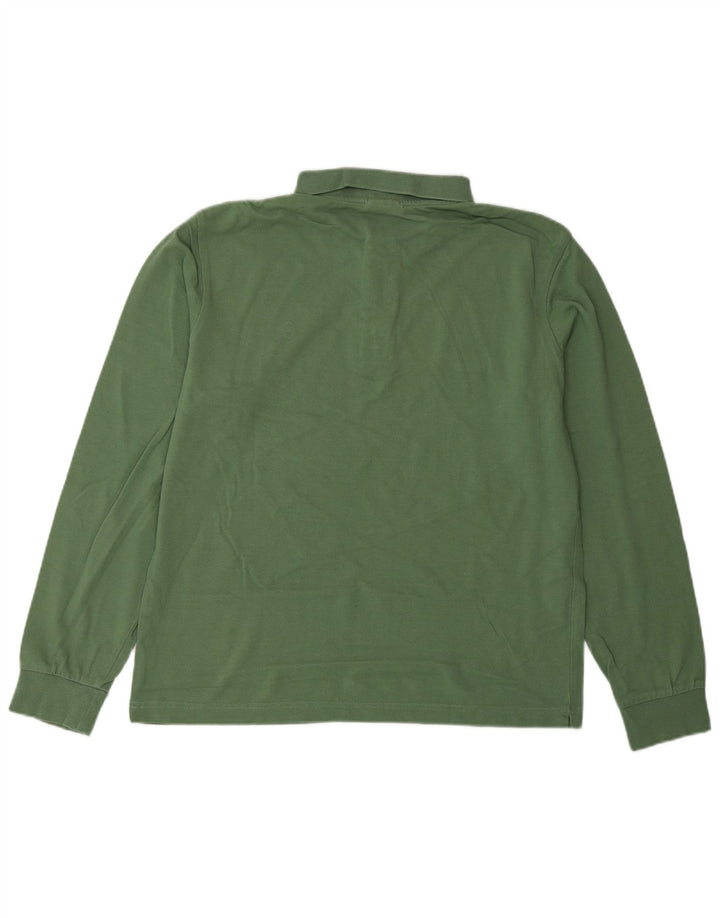 CONTE OF FLORENCE Muška polo majica dugih rukava srednjeg kroja srednje zelene boje