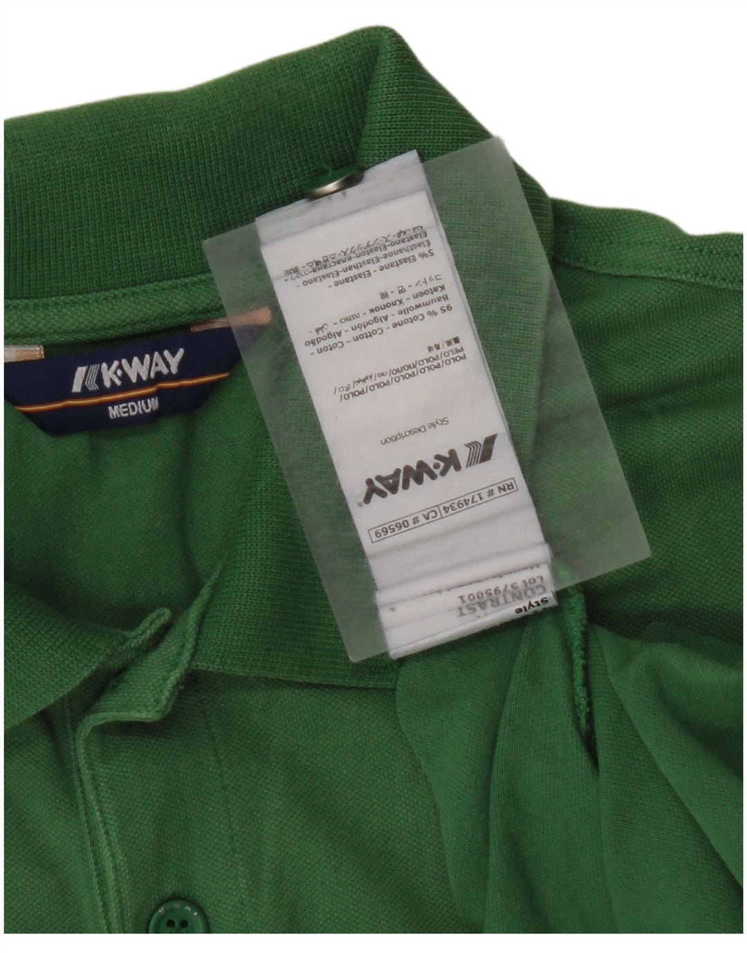 K-WAY muška polo majica srednje zelene boje pamuka