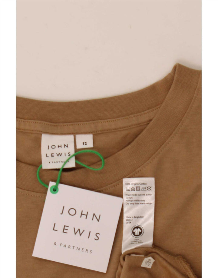John Lewis ženski gornji dio dugih rukava UK 12 Srednje bež pamuk