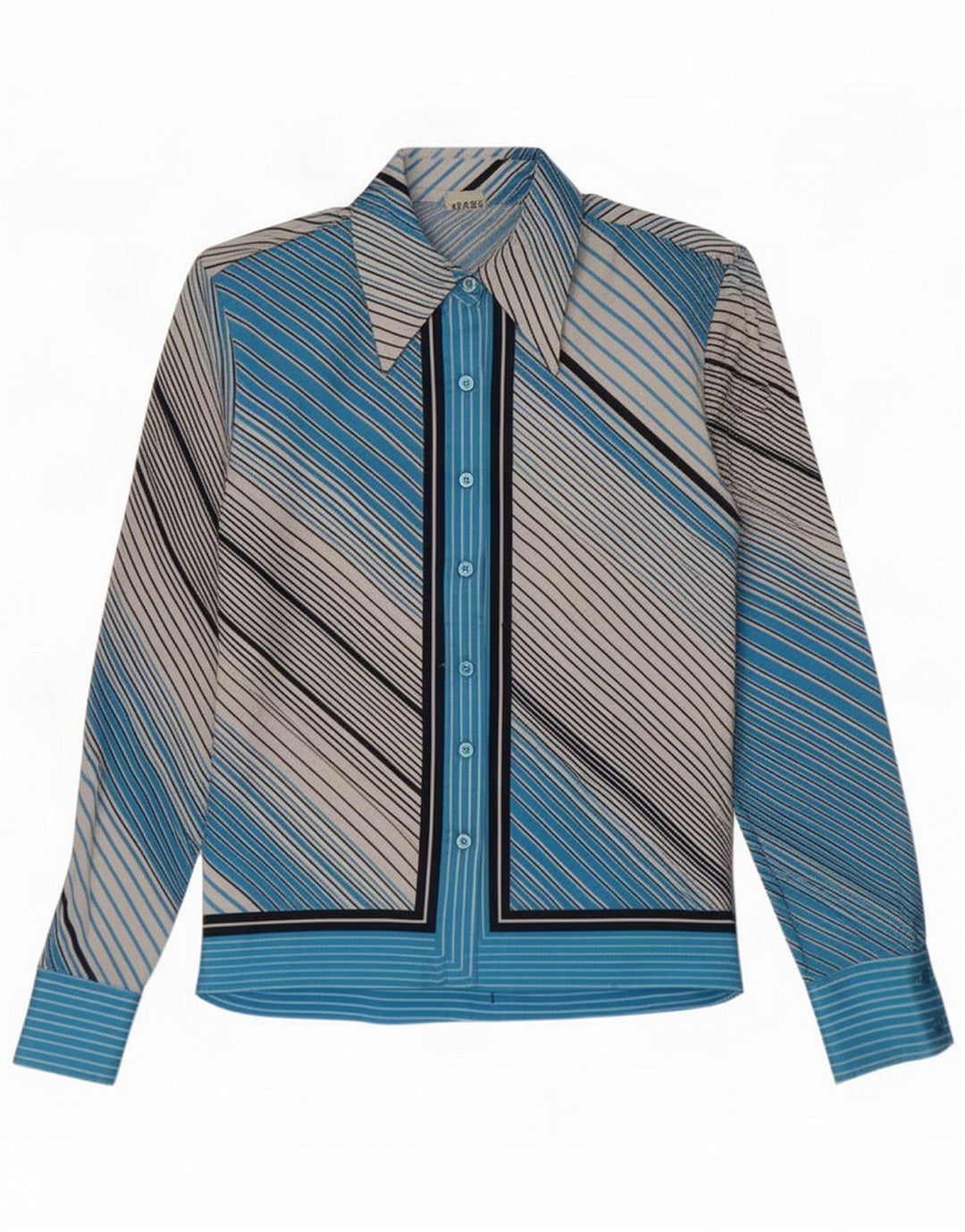 Vintage ženska košulja IT 46 Large Blue Striped Polyester