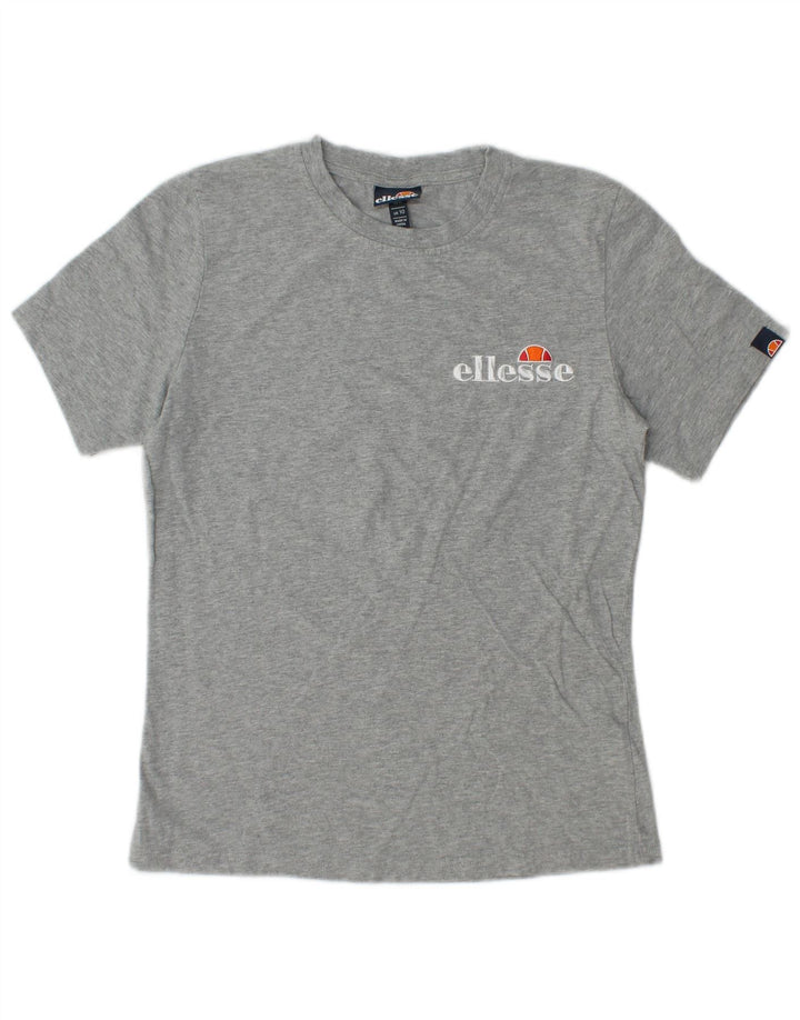 ELLESSE Womens T-Shirt Top UK 10 Small  Grey Cotton