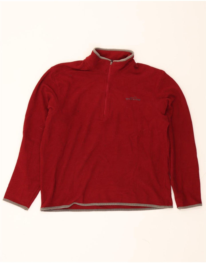 EDDIE BAUER Womens Zip Neck Fleece Jumper UK 16 Large Red Polyester Vintage Eddie Bauer and Second-Hand Eddie Bauer from Messina Hembry 