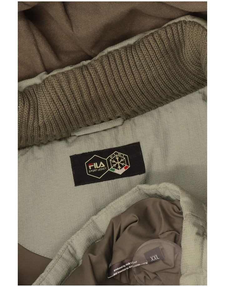 Muška podstavljena jakna s kapuljačom Fila UK 44 2XL blok zelene boje