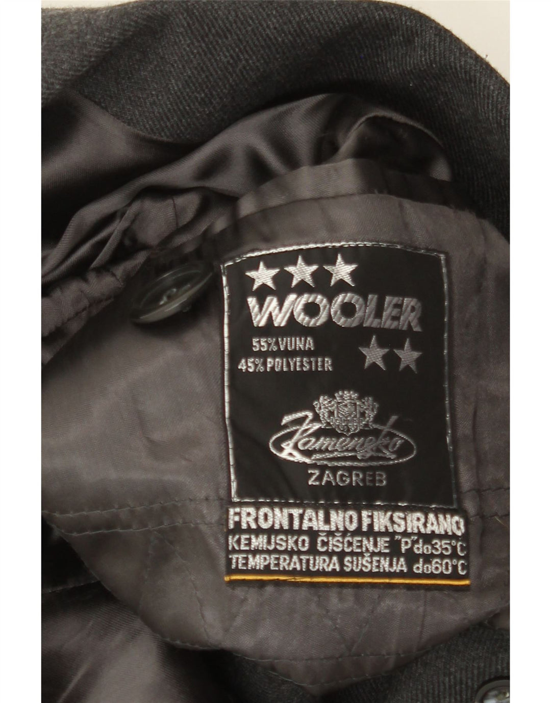 Vintage ženski kaput UK 10 Mala siva vuna