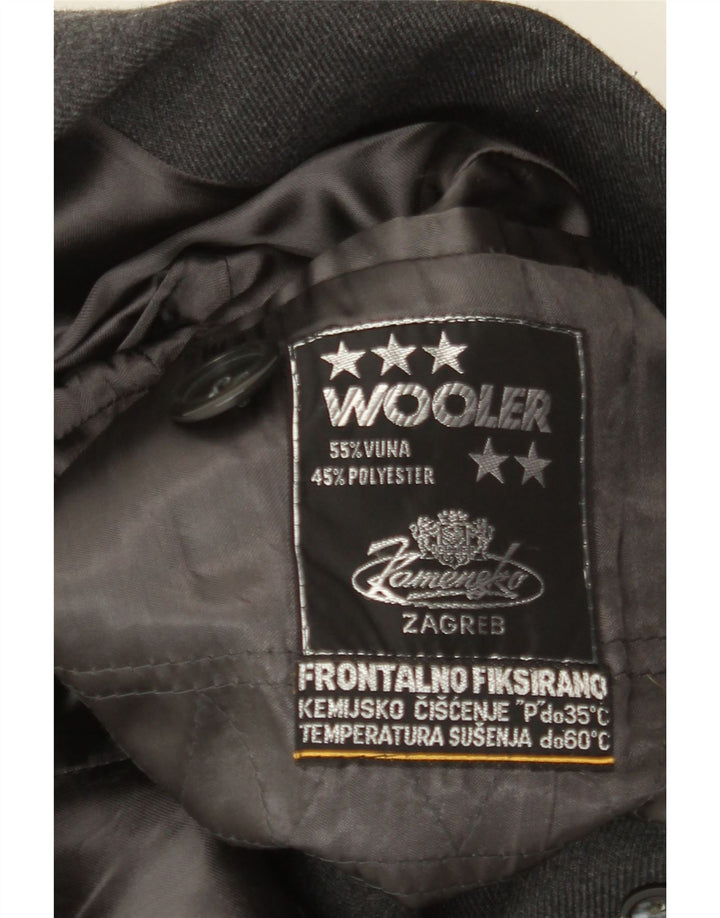 Vintage ženski kaput UK 10 Mala siva vuna