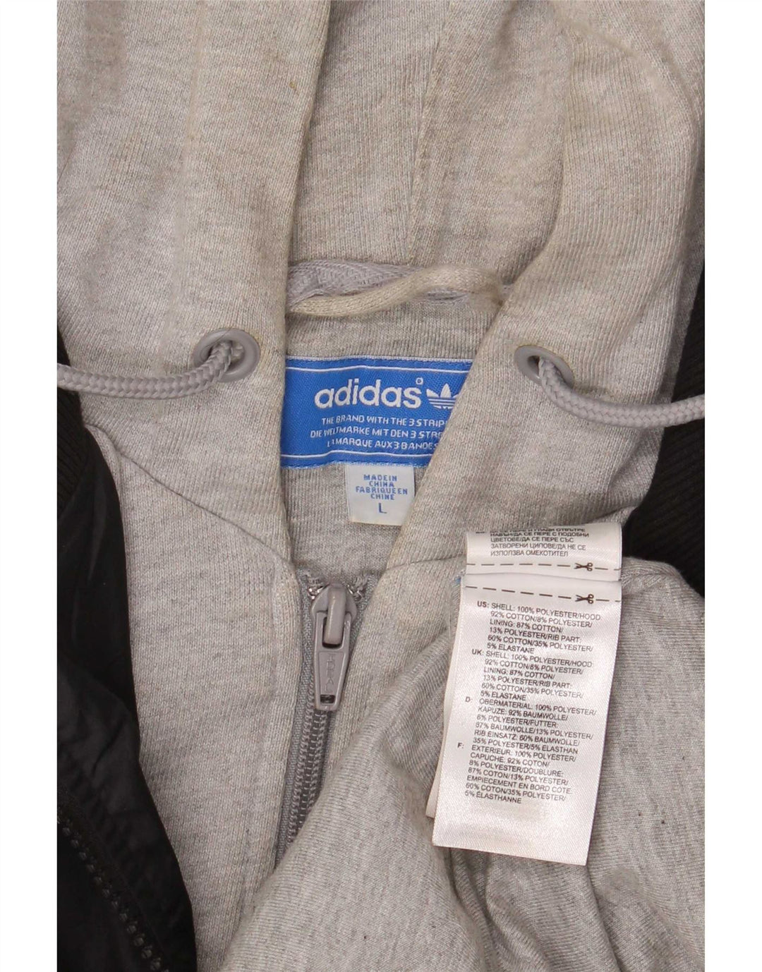 Adidas muška bomber jakna s kapuljačom UK 40 veliki crni poliester u boji