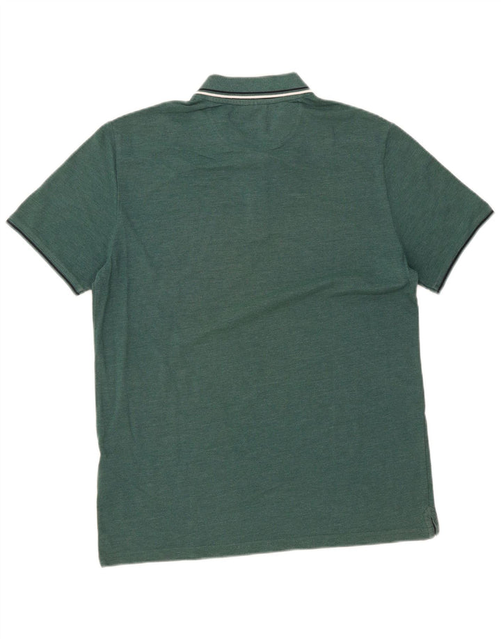 CHAMPION Mens Polo Shirt Large Green Cotton