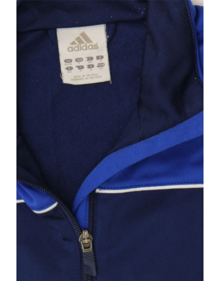 ADIDAS Mens Tracksuit Top Jacket Size 36/38 Small Navy Blue Colourblock Vintage Adidas and Second-Hand Adidas from Messina Hembry 