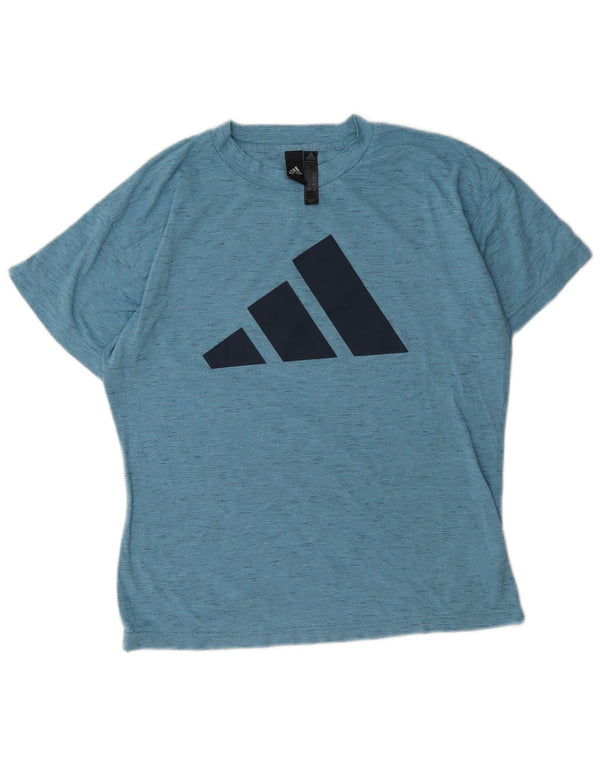Adidas ženska majica kratkih rukava s grafičkim motivima UK 12/14 srednje plavi flekasti poliester