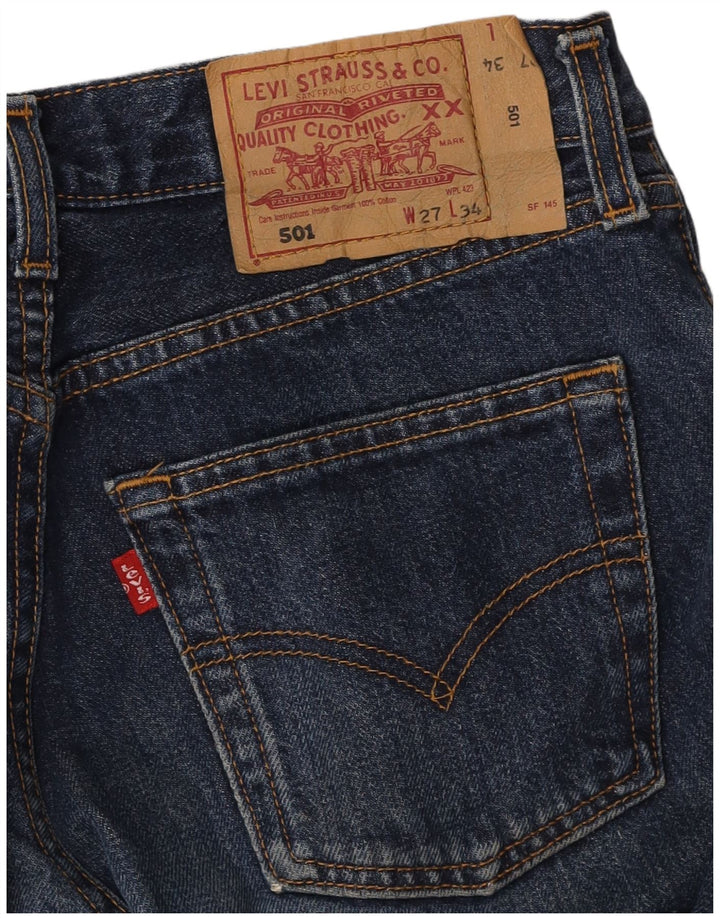 LEVI'S ženske 501 ravne traperice W27 L28 tamnoplave