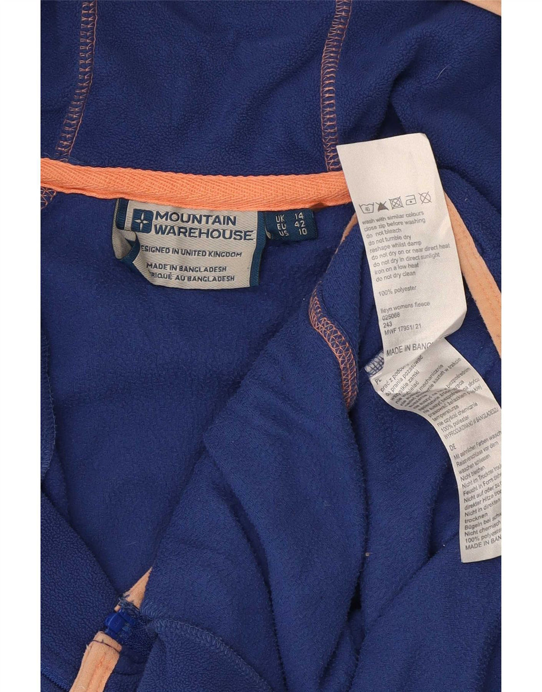 Mountain Warehouse ženska jakna od flisa s kapuljačom UK 14 veliki plavi poliester