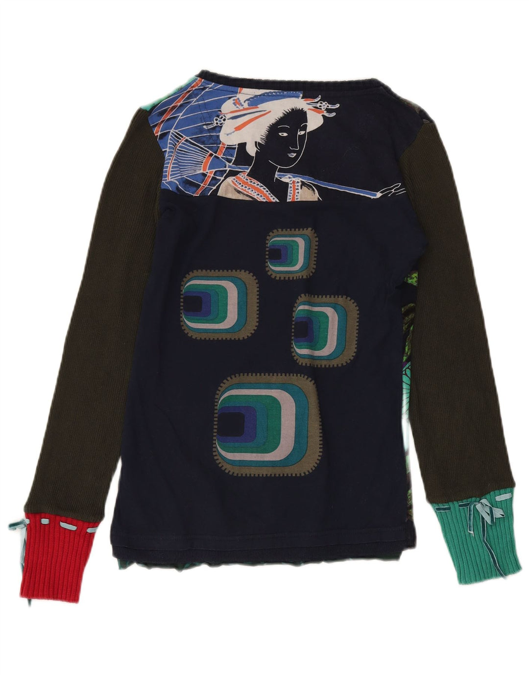 DESIGUAL Ženska majica dugih rukava s grafikama UK 12 srednje raznobojnih cvjetnih