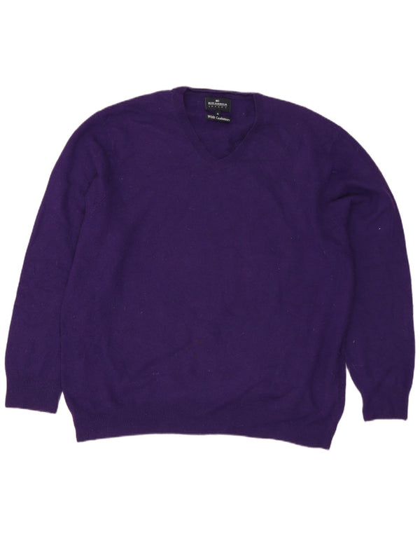 Marks & Spencer Womens Blue Harbour V-Neck Jumper Sweater UK 18 XL Purple