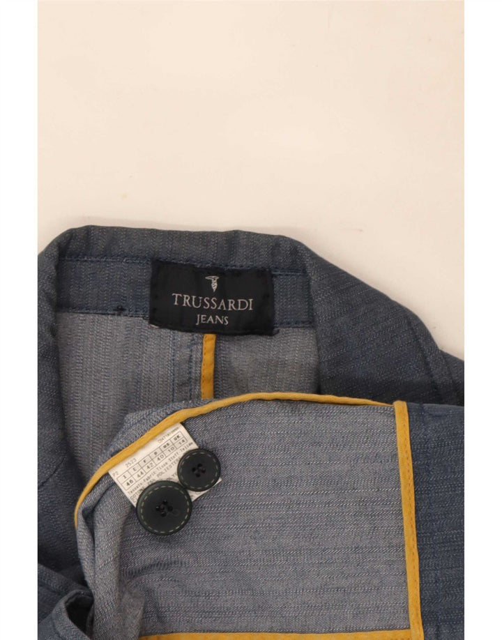 Trussardi ženska traper jakna s 2 gumba UK 14 velika tamnoplava