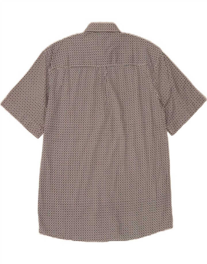 JUPITER Mens Short Sleeve Shirt Size 39 Medium Black Geometric Cotton Vintage Jupiter and Second-Hand Jupiter from Messina Hembry 