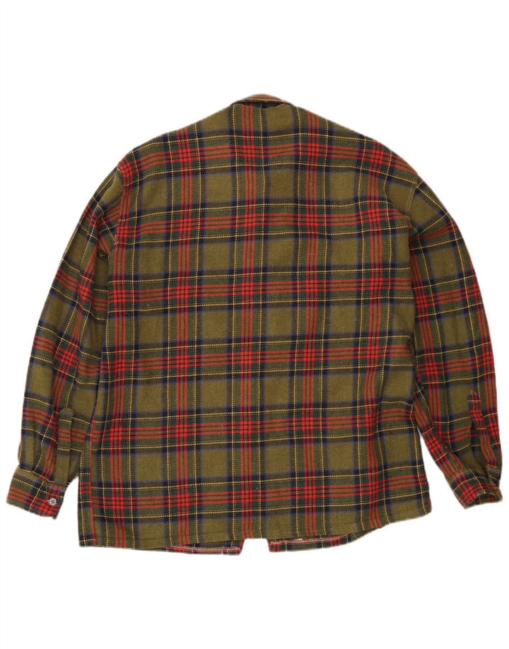 Vintage muška flanelska košulja srednje boje kaki