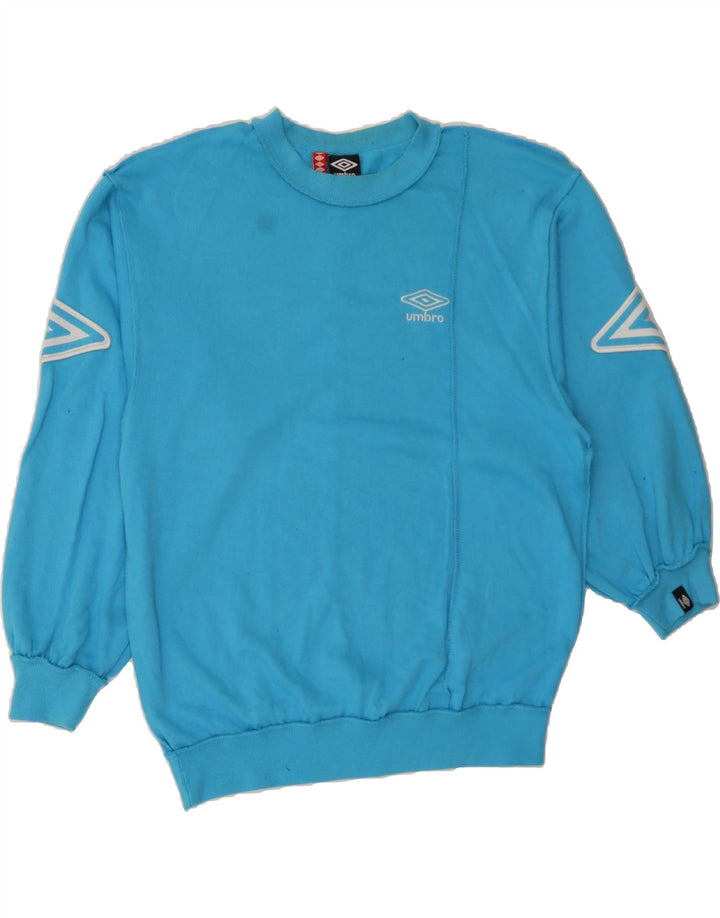 UMBRO Mens Graphic Sweatshirt Jumper Medium Blue Cotton Vintage Umbro and Second-Hand Umbro from Messina Hembry 