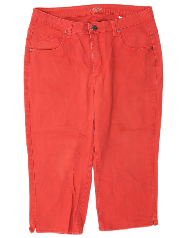 Lee ženske Riders Capri hlače US 14 XL W34 L19 Crveni pamuk